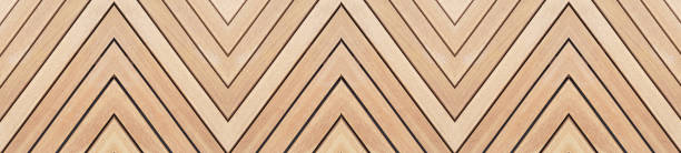 istock Long and narrow repeating zig zag wood grain striped background. 1458944309