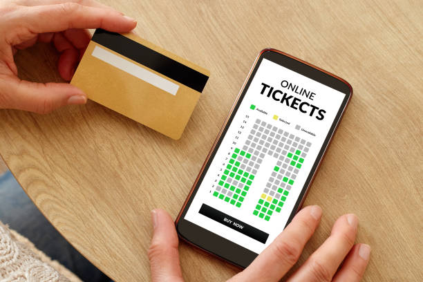 Online event movie tickets concept on smartphone screen stock photo
