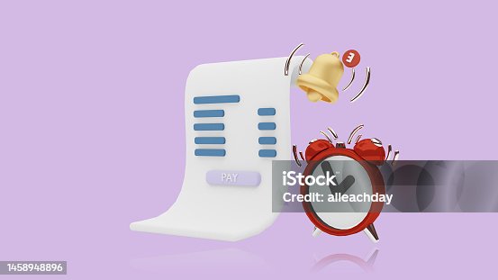 istock d illustrations of payment notifications ,Money transfer and bill payment.3d render 1458948896