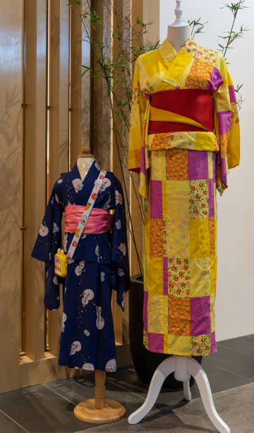 istock Traditional kimono on the mannequins 1458955009