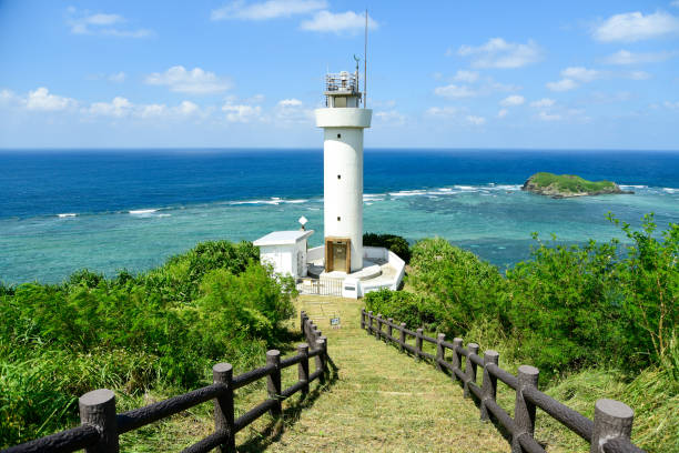 istock Beautiful ocean view from a lighthouse in Okinawa 1458958908