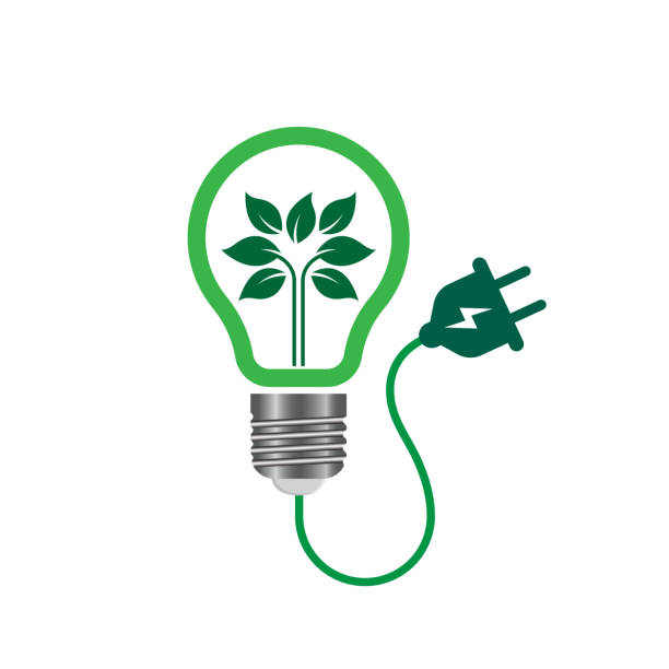 illustrations, cliparts, dessins animés et icônes de concept d'idée écologique - ampoule à basse consommation