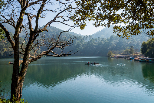 Sattal or Sat Tal is an interconnected group of seven freshwater lakes situated in the Lower Himalayan Range near Bhimtal, a town of the Nainital district in Uttarakhand, India. During the British Raj, the area had a tea plantation, one of four in the Kumaon area at that time.