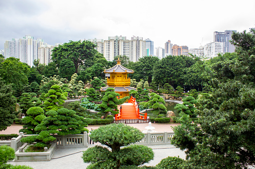 The Pavilion Of Absolute Perfection On Island In The Middle Of The Lotus Pond In Nan Lian Garden. Nan Lian Garden Is A Chinese Classical Garden.