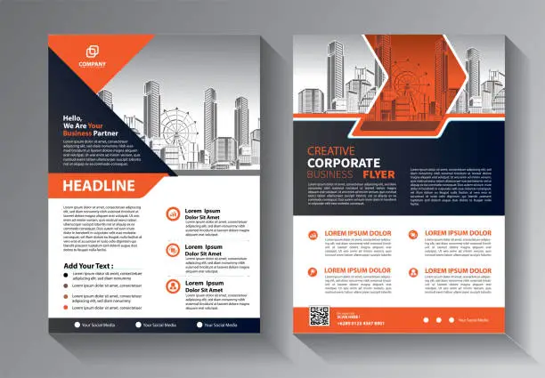 Vector illustration of design brochure flyer business template