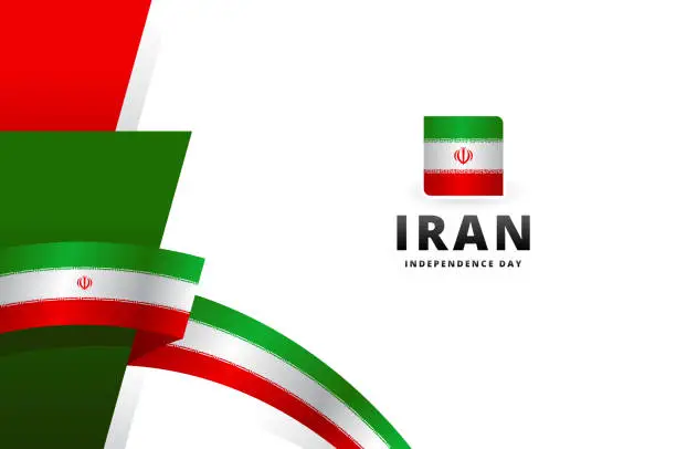 Vector illustration of Happy Iran Independence Day Background For Greeting Moment