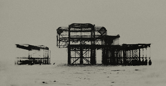 The steel ruins of the West Pier in Brighton.