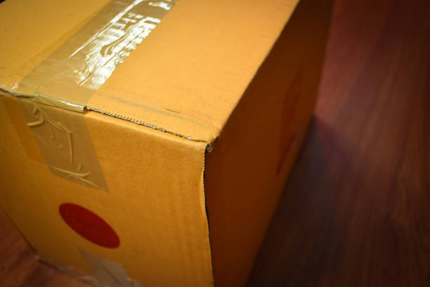 istock brown box packaging for shipping, paper texture 1458986873