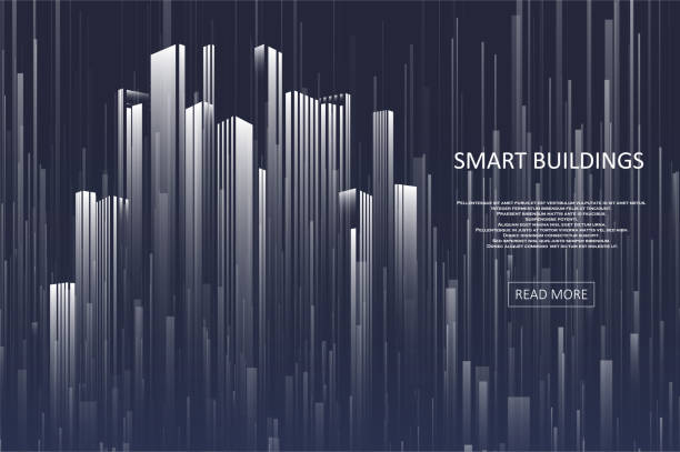 Smart building concept design for city illustration vector art illustration
