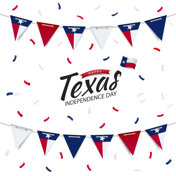 Texas Independence Day. Vector Illustration of  Texas Independence Day. Garland with the flag of Texas on a white background. texas independence day stock illustrations