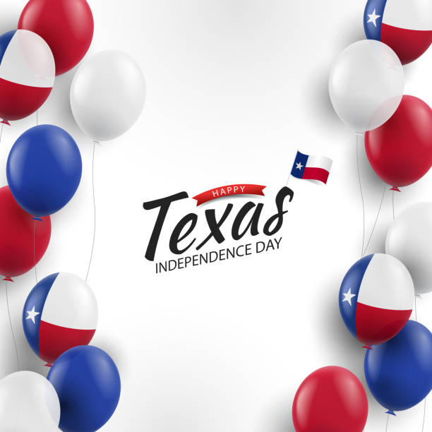 Texas Independence Day. Vector Illustration of  Texas Independence Day.  Background with balloons texas independence day stock illustrations