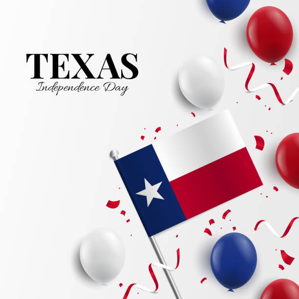 Texas Independence Day. Vector Illustration of  Texas Independence Day.  Background with balloons and flag texas independence day stock illustrations