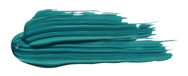 istock Turquoise brush isolated on white background. deep lake green brush 1458996926
