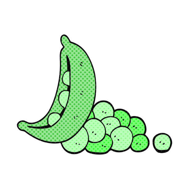 freihändig gezeichnete cartoon-erbsen in schote - green pea pea pod vegetable cute stock-grafiken, -clipart, -cartoons und -symbole