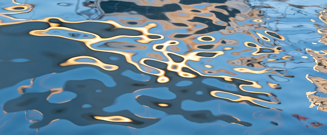 Multicolored drawings on the water