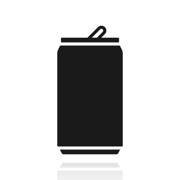 Can. Icon with reflection on white background Icon of "Can" with its reflection and isolated on a blank background. Vector Illustration (EPS file, well layered and grouped). Easy to edit, manipulate, resize or colorize. Vector and Jpeg file of different sizes. can of cola stock illustrations