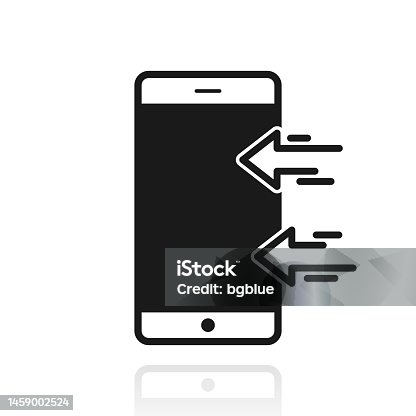istock Send to smartphone. Icon with reflection on white background 1459002524