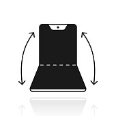 istock Foldable smartphone. Icon with reflection on white background 1459002788