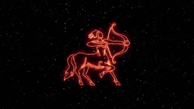 Zodiac sign Sagittarius appearing in the night sky