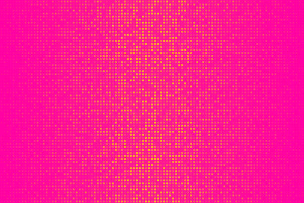 ilustrações de stock, clip art, desenhos animados e ícones de abstract orange halftone background with dotted - trendy design - pink background