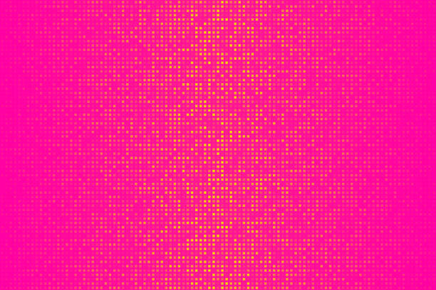 Abstract Orange halftone background with dotted - Trendy design Modern and trendy background. Halftone design with a lot of small square dots and beautiful color gradient. This illustration can be used for your design, with space for your text (colors used: Yellow, Orange, Pink, Purple). Vector Illustration (EPS file, well layered and grouped), wide format (3:2). Easy to edit, manipulate, resize or colorize. Vector and Jpeg file of different sizes. pink abstract art backgrounds stock illustrations