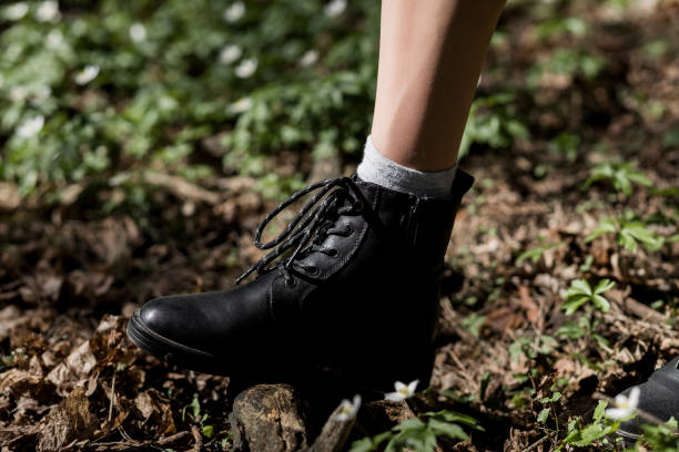 istock woman in black leather shoes 1459009153