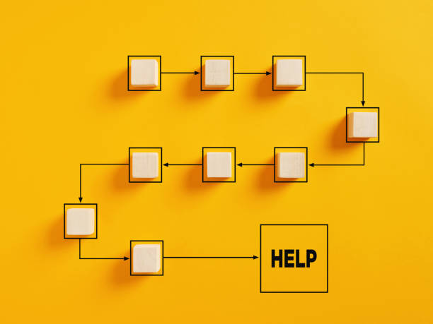 istock Help, support and assistance concept. Struggling to reach for help. Taking the long and cumbersome bureaucratic steps or procedures to reach help and support. 1459010800