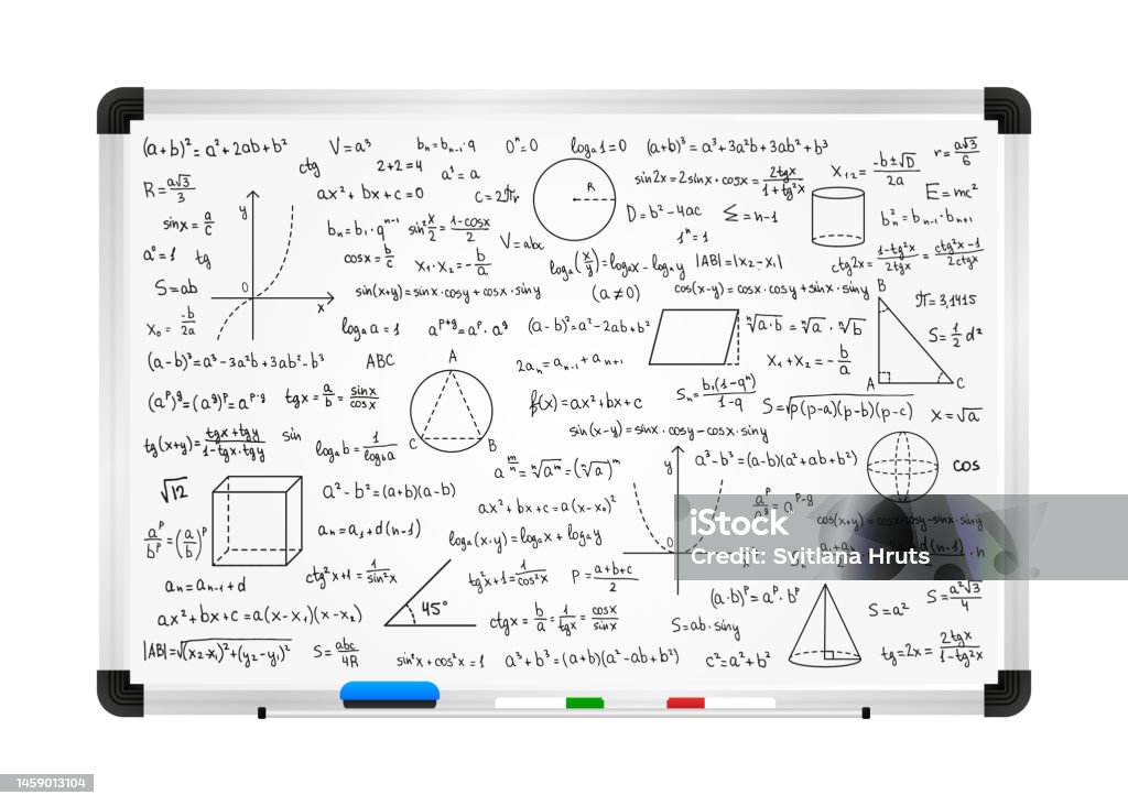 Math Paperwork Image Mathematics Theory And Mathematical Formula On School Blackboard ...