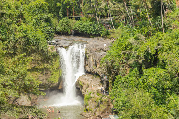 istock Tegenungan waterfall, Bali, Indonesia. Jungle, forest, daytime with cloudy sky. 1459017004