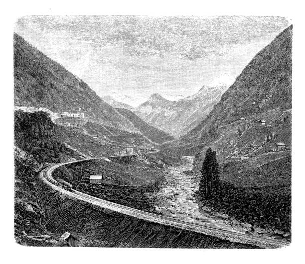 istock Gotthard railway trans-alpine Swiss railway line crossing the country from northern Switzerland to the canton Ticino with great difference of altitude from sea level to high mountain 1459017420