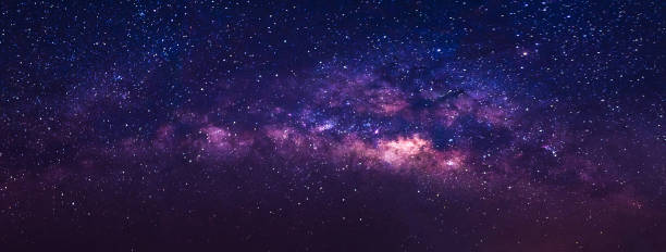 istock Panorama view universe space shot of milky way galaxy 1459017744