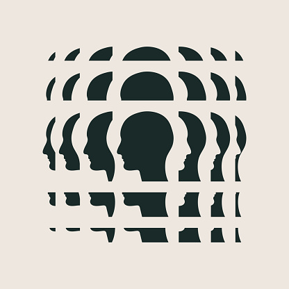 Abstract human head, silhouette. Vector design element