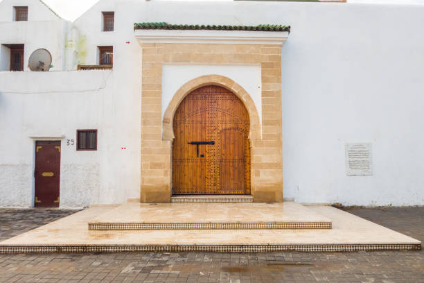 Casablanca, Morocco - 14 January 2018 : view of a mosque's gate in old medina