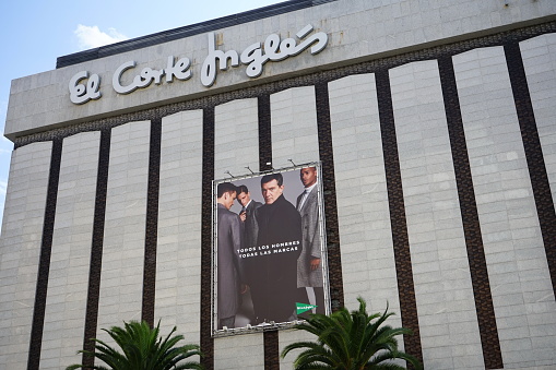 Facade of the department store 'El Corte Inglés' in the city of Coruna Coruna, Galicia, Spain 10/12/2019