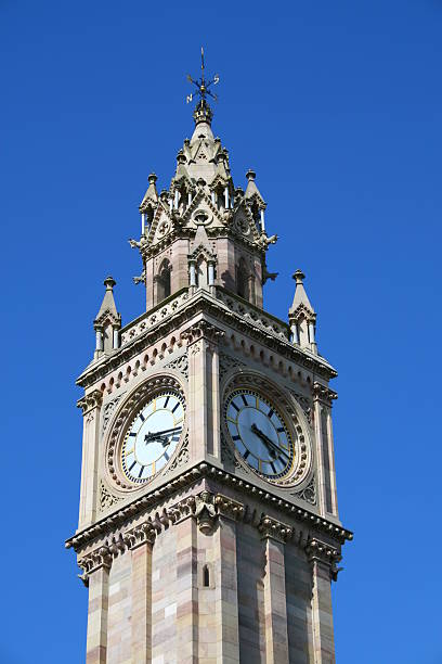 istock Top of Albert Memorial Clock tower in Belfast 145902233