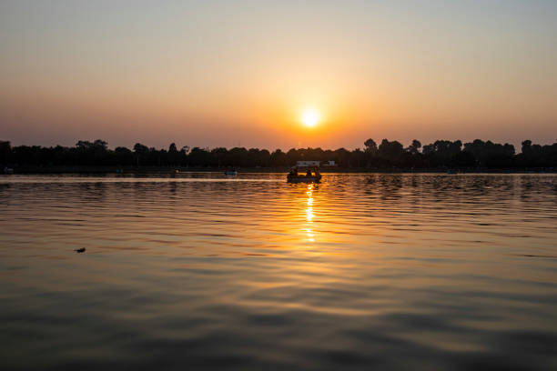 istock Sunset at Sukhna lake Chandigarh 1459023333