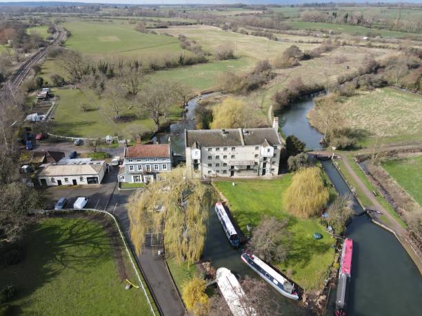 Parndon Mill Harlow Essex drone aerial view Parndon Mill Harlow Essex drone aerial view harlow essex stock pictures, royalty-free photos & images