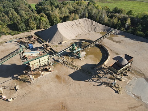 Tarmac Langford Sand and Gravel Quarry  Newark England drone aerial view