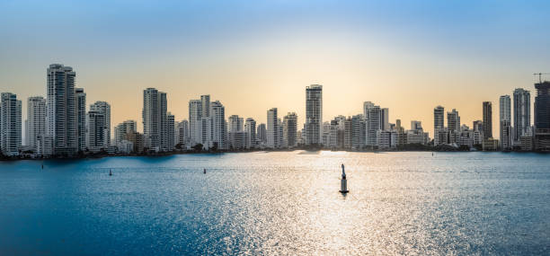 istock Cartagena city skyline at sunset. 1459029113