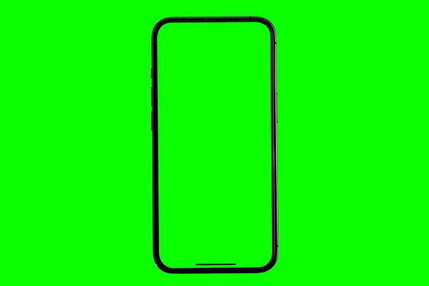 istock Mockup smart phone clipping path Transparent isolated screen for template new phone Mock up screen display app 1459030910