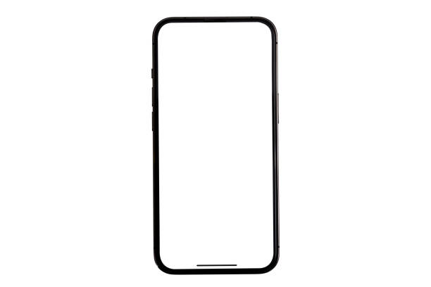 istock Mockup smart phone clipping path Transparent isolated screen for template new phone Mock up screen display app 1459030913