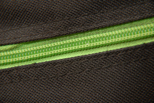 Green Zipper stock photo