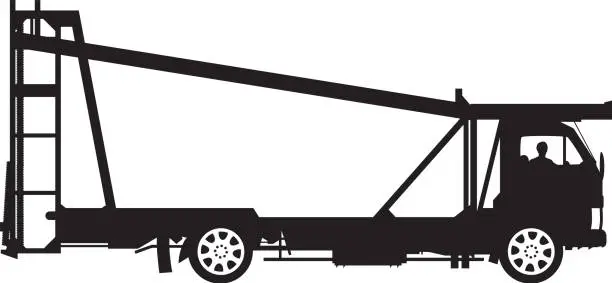 Vector illustration of Car Transporter Silhouette