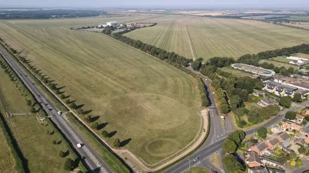 Newmarket race course Suffolk England Drone, Aerial, view from air, birds eye view,