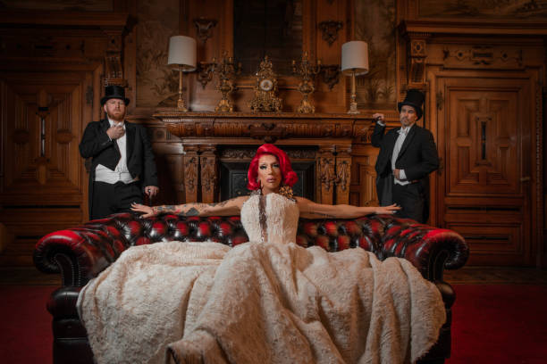 istock A beautiful elegant 1920s style redhead drag queen with chaperones 1459031729