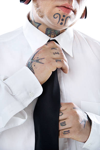 istock Adult male adjusting necktie. 145903252