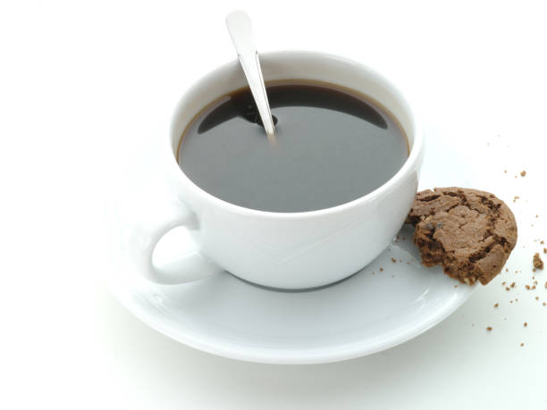 tasse de café et biscuits - koffie photos et images de collection