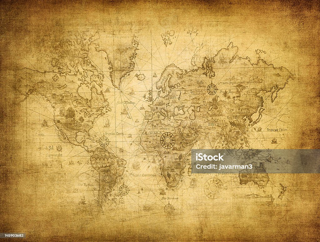 ancient map of the world Map Stock Photo