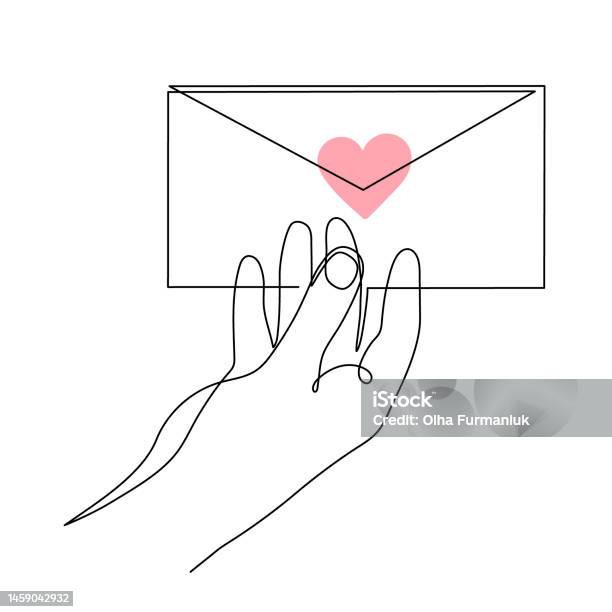 Heart One Line Art Hand Drawn Continuous Contour Romantic Symbol For  February 14 Simple Minimalist Design Editable Stroke Stock Illustration -  Download Image Now - iStock