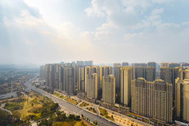 istock Modern Urban Architecture in Chengdu in Sunny Days 1459043160